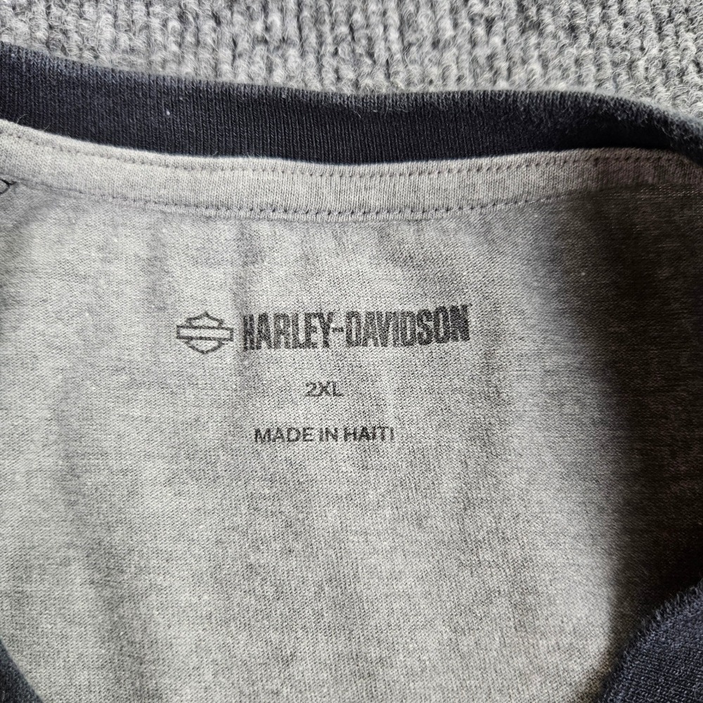 Harley-Davidson Wounded Warrior Project T-Shirt Men's 2XL Raglan Tee Gray Black - Picture 2 of 8